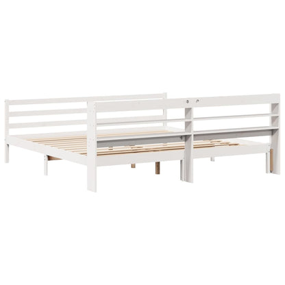 Rám Postele S Čelem Bez Matrace Bílý 200X200 Cm