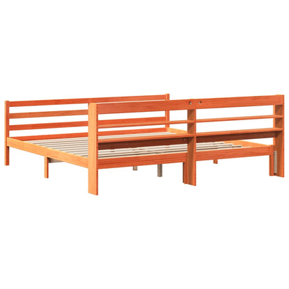 Postel Bez Matrace Voskově Hnědá 200 X 200 Cm Masivní Borovice