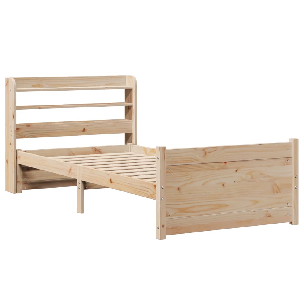 Rám Postele S Čelem 90 X 200 Cm Masivní Borové Dřevo