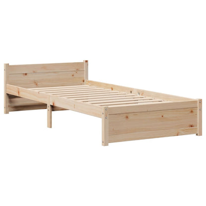 Rám Postele S Čelem 90 X 200 Cm Masivní Borové Dřevo