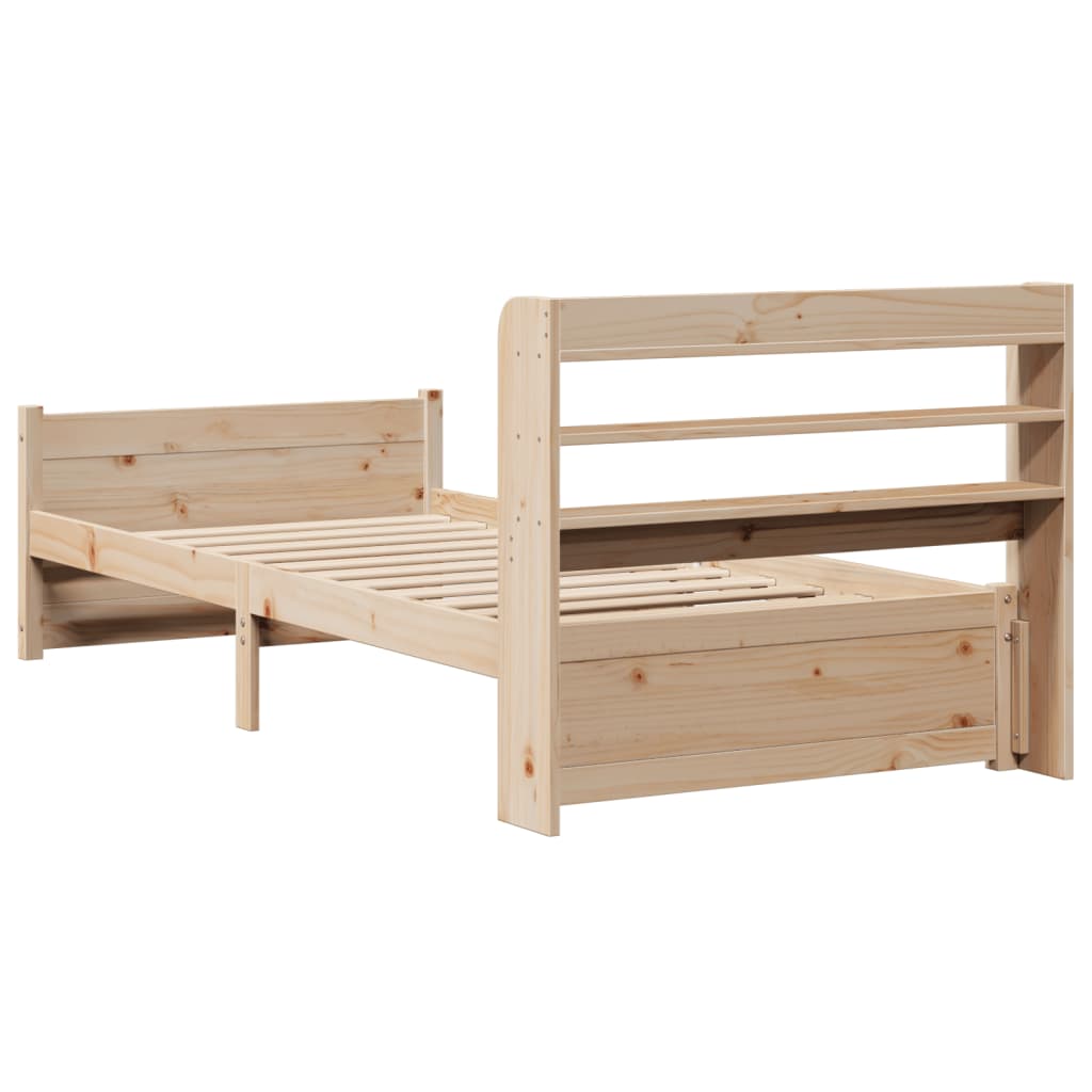 Rám Postele S Čelem 90 X 200 Cm Masivní Borové Dřevo