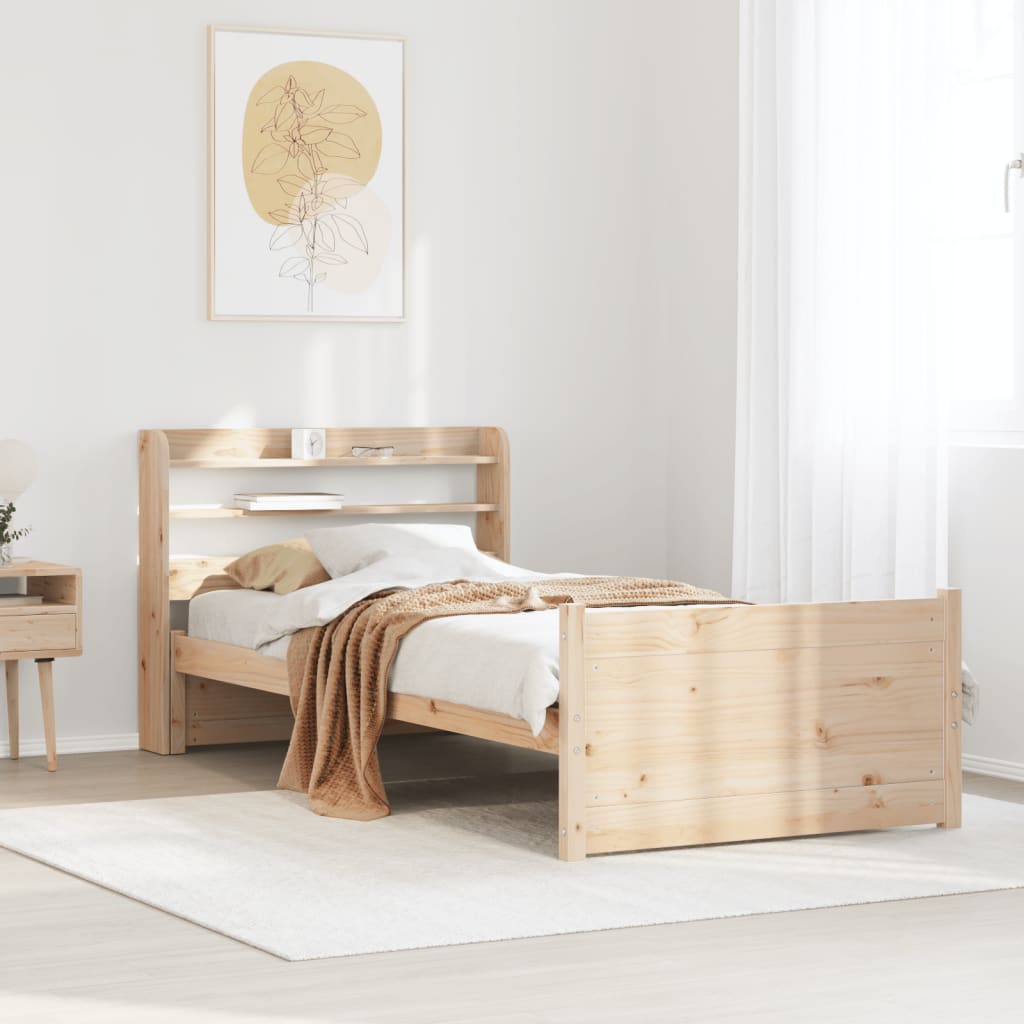 Rám Postele S Čelem 90 X 200 Cm Masivní Borové Dřevo