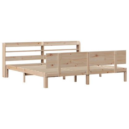 Rám Postele S Čelem 200 X 200 Cm Masivní Borové Dřevo