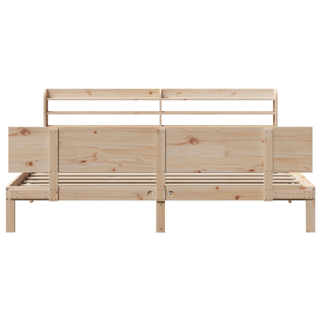 Rám Postele S Čelem 200 X 200 Cm Masivní Borové Dřevo