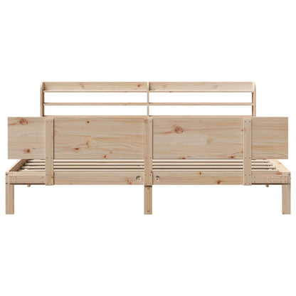 Rám Postele S Čelem 200 X 200 Cm Masivní Borové Dřevo