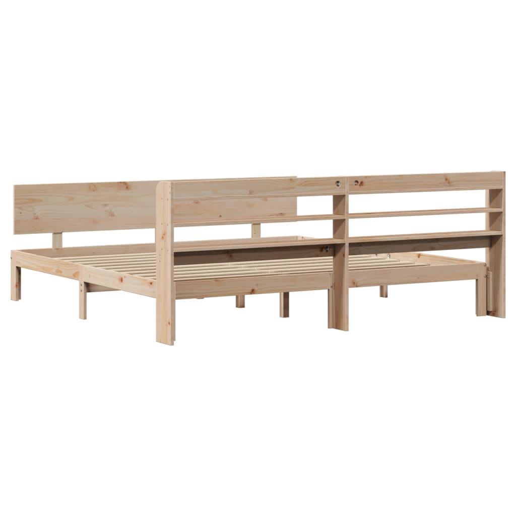 Rám Postele S Čelem 200 X 200 Cm Masivní Borové Dřevo