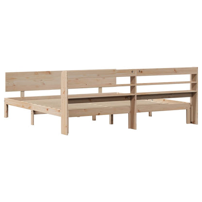 Rám Postele S Čelem 200 X 200 Cm Masivní Borové Dřevo