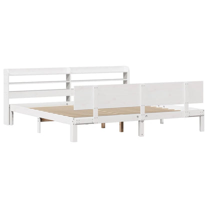 Rám Postele S Čelem Bez Matrace Bílý 200X200 Cm