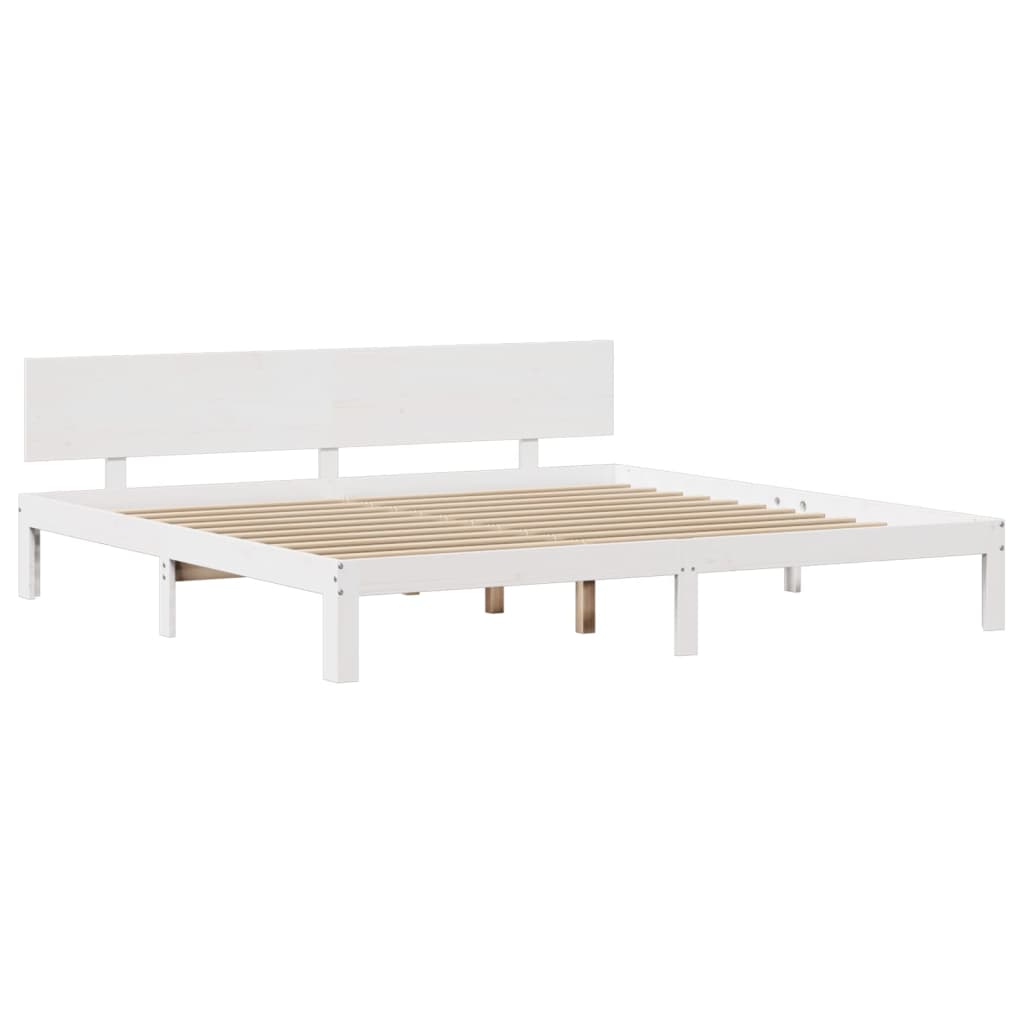 Rám Postele S Čelem Bez Matrace Bílý 200X200 Cm