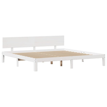 Rám Postele S Čelem Bez Matrace Bílý 200X200 Cm