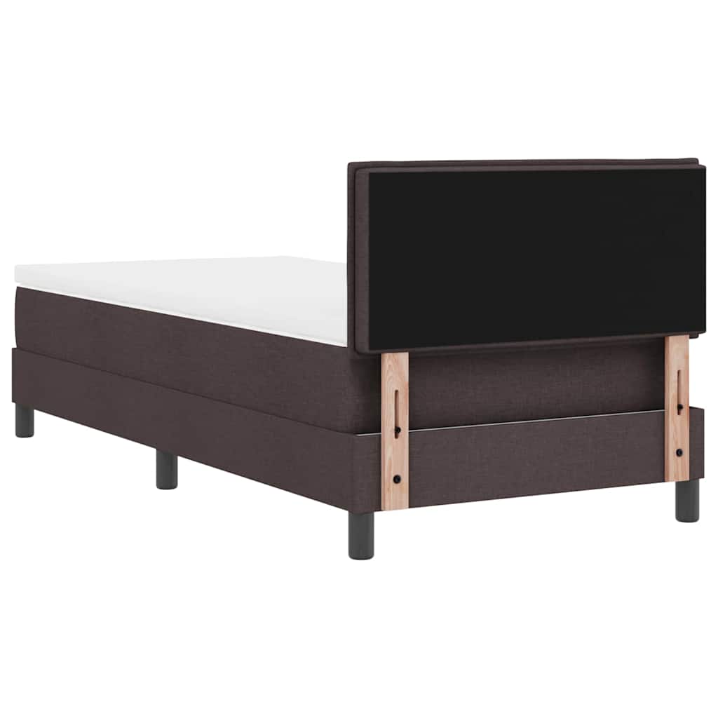Postel S Boxspringem S Čelo Tmavě Hnědá 80 X 200 Cm Textil