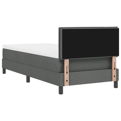 Postel S Boxspringem S Čelo Tmavě Šedá 90 X 190 Cm Textil
