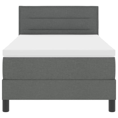 Postel S Boxspringem S Čelo Tmavě Šedá 90 X 190 Cm Textil
