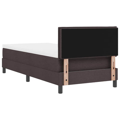 Postel S Boxspringem S Čelo Tmavě Hnědá 90 X 190 Cm Textil