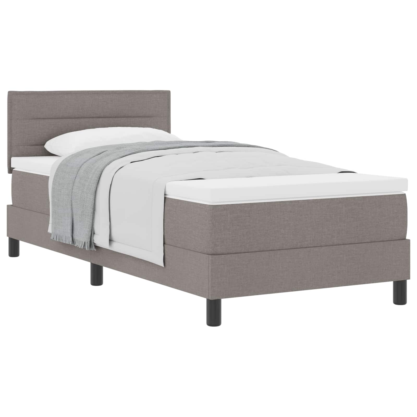Postel S Boxspringem S Čelo Taupe 90 X 190 Cm Textil