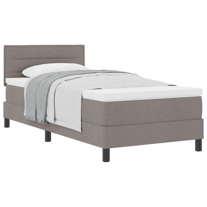 Postel S Boxspringem S Čelo Taupe 90 X 190 Cm Textil
