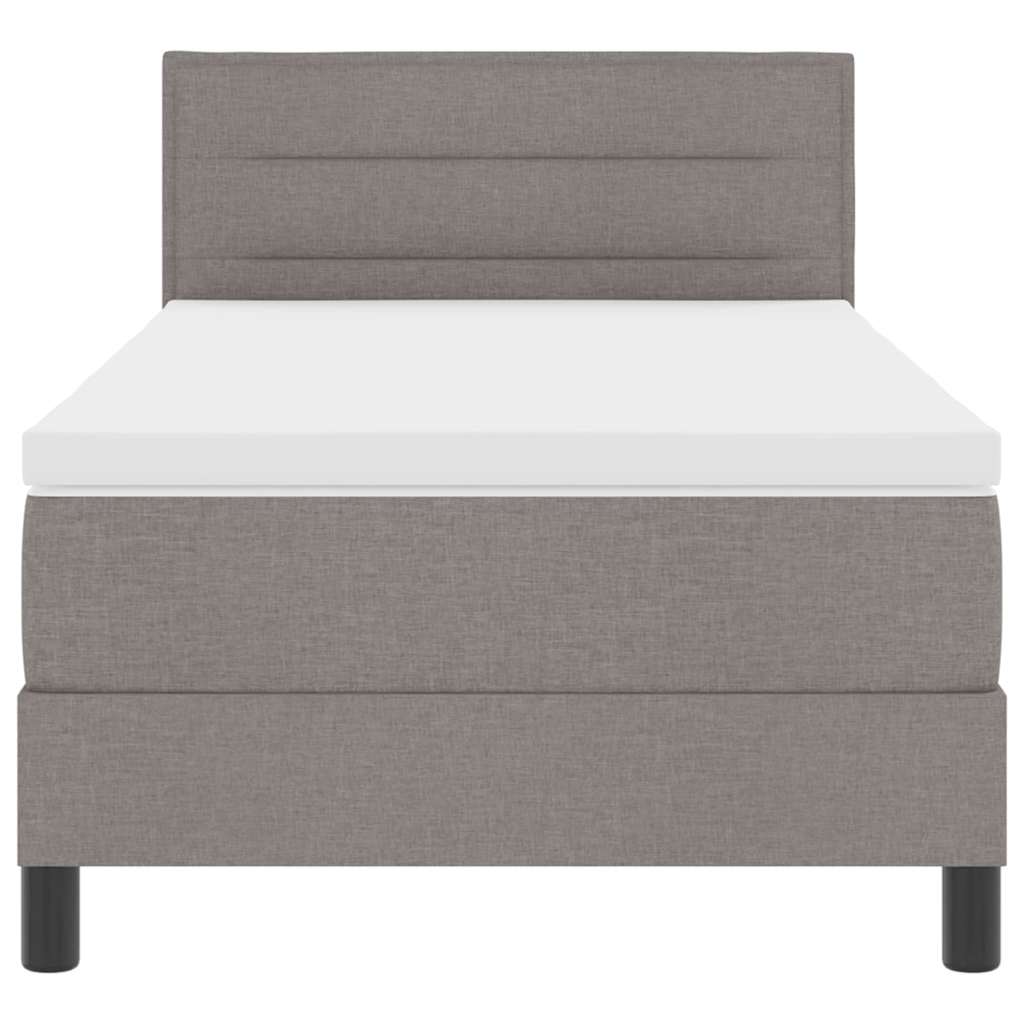 Postel S Boxspringem S Čelo Taupe 90 X 190 Cm Textil