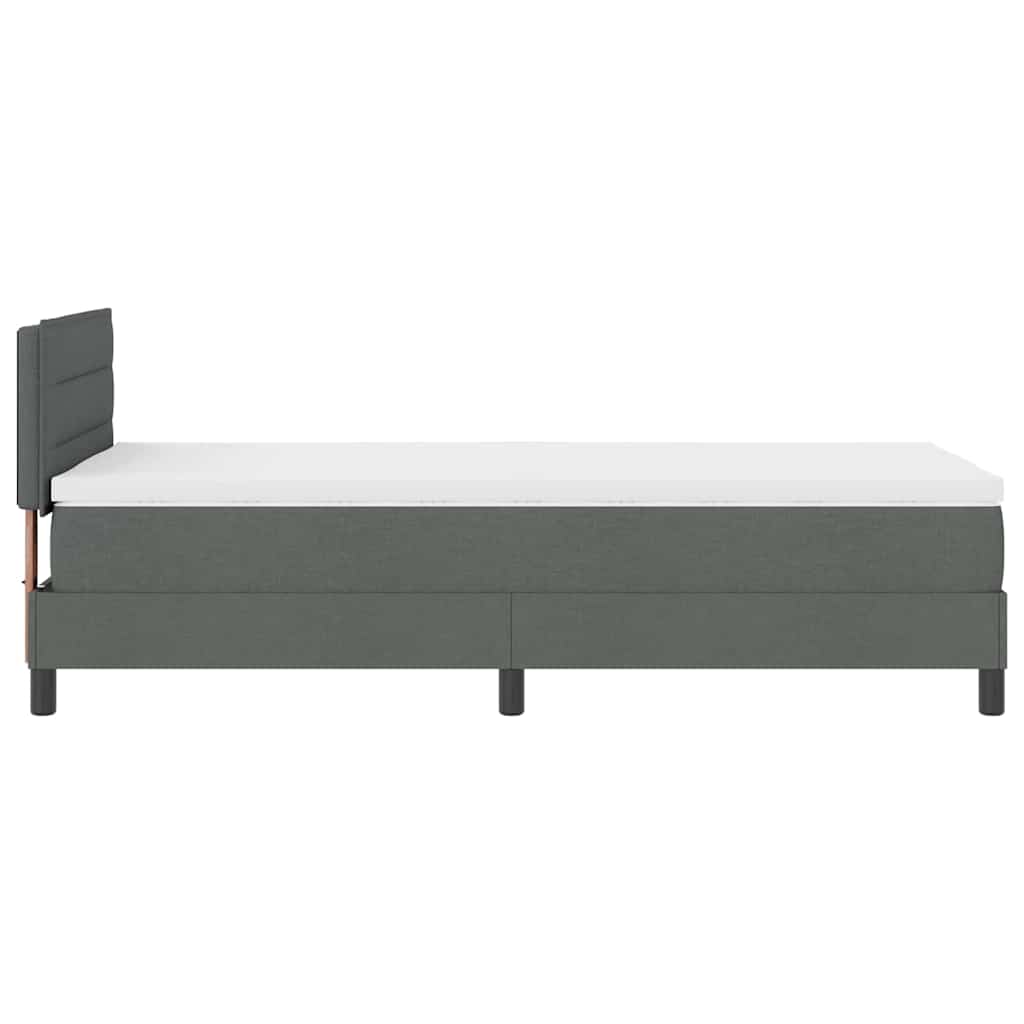 Postel S Boxspringem S Čelo Tmavě Šedá 90 X 200 Cm Textil