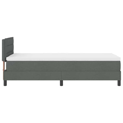 Postel S Boxspringem S Čelo Tmavě Šedá 90 X 200 Cm Textil