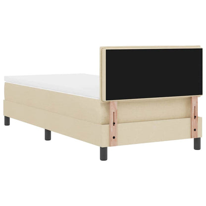Postel S Boxspringem S Čelo Krémová 100 X 200 Cm Textil
