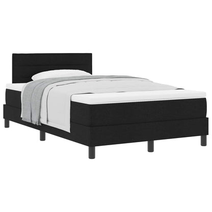 Postel S Boxspringem S Čelo Černý 120 X 190 Cm Textil