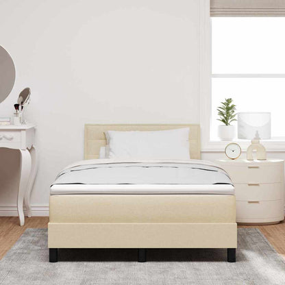Postel S Boxspringem S Čelo Krémová 120 X 190 Cm Textil
