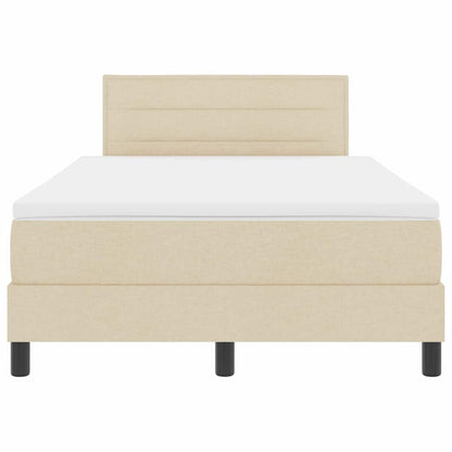 Postel S Boxspringem S Čelo Krémová 120 X 190 Cm Textil