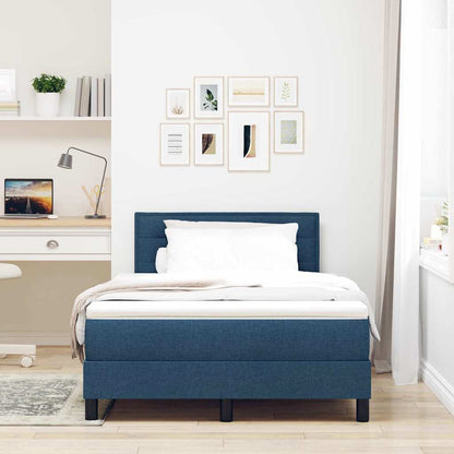 Postel S Boxspringem S Polštářem Modrá 120 X 200 Cm Textil