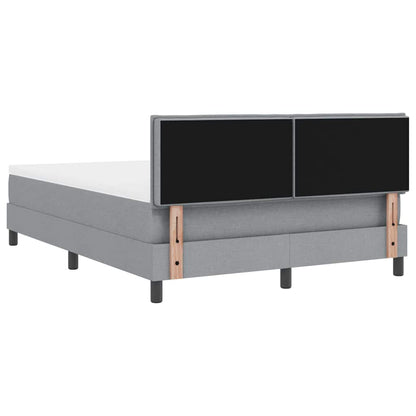 Postel S Boxspringem S Čelo Světle Šedá 140 X 190 Cm Textil