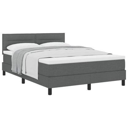 Postel S Boxspringem S Čelo Tmavě Šedá 140 X 190 Cm Textil
