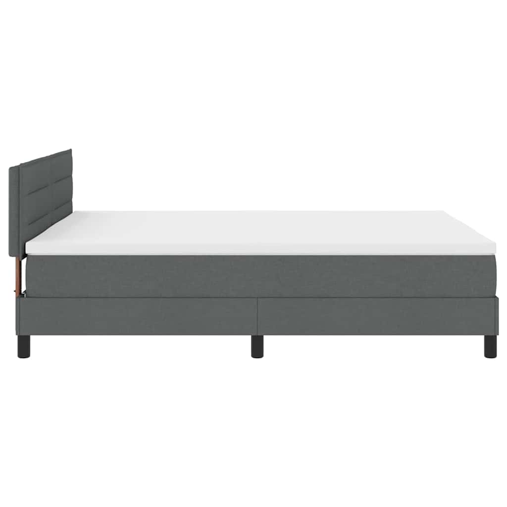 Postel S Boxspringem S Čelo Tmavě Šedá 140 X 190 Cm Textil
