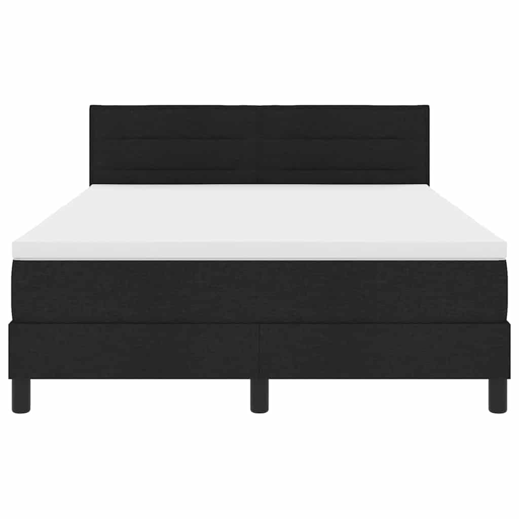 Postel S Boxspringem S Čelo Černý 140 X 190 Cm Textil