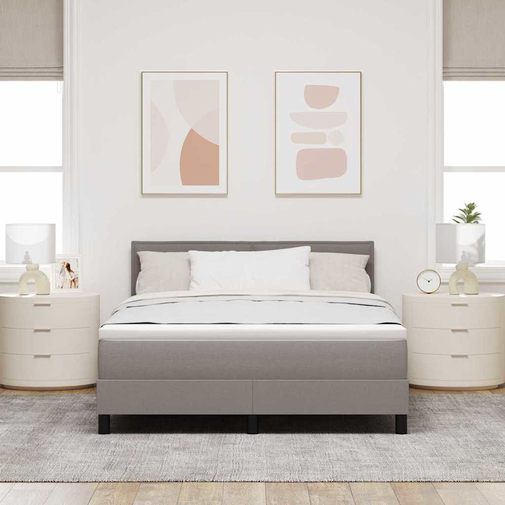 Postel S Boxspringem S Čelo Taupe 140 X 190 Cm Textil
