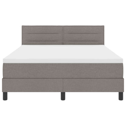 Postel S Boxspringem S Čelo Taupe 140 X 190 Cm Textil