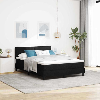 Postel S Boxspringem S Polštářem Černý 140 X 200 Cm Textil