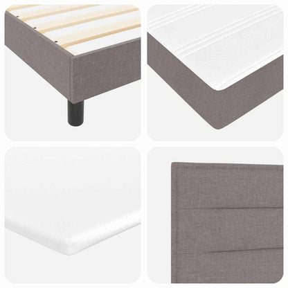 Postel S Boxspringem S Čelo Taupe 140 X 200 Cm Textil