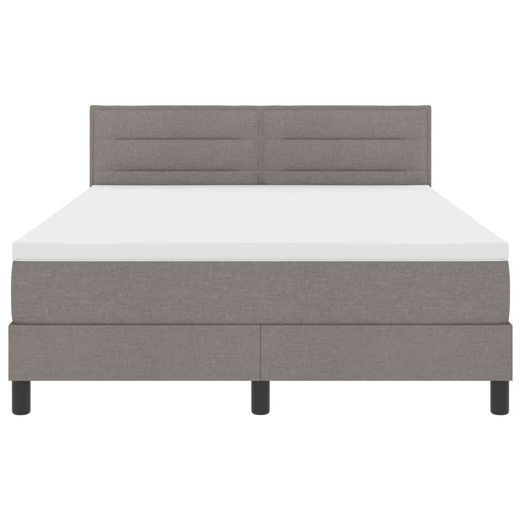 Postel S Boxspringem S Čelo Taupe 140 X 200 Cm Textil
