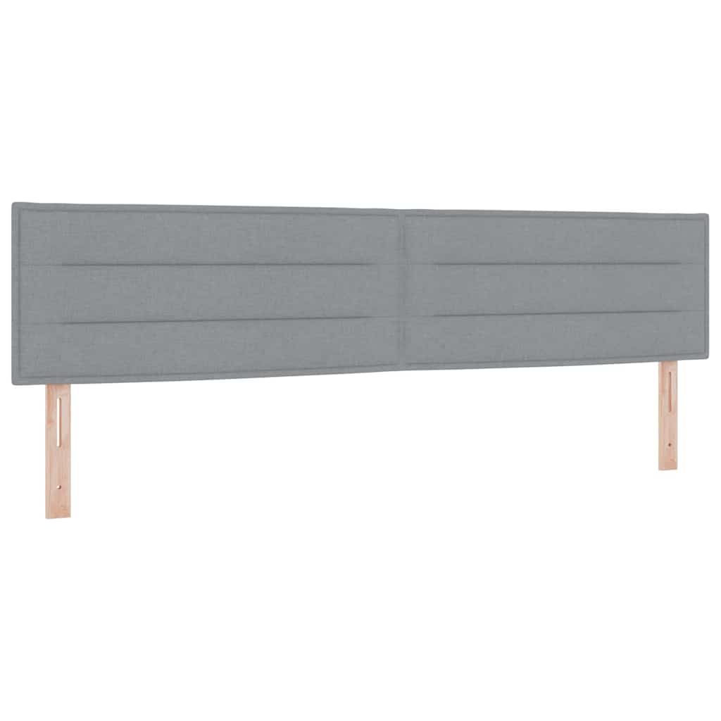 Postel S Boxspringem S Čelo Světle Šedá 200 X 200 Cm Textil