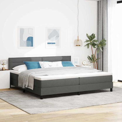 Postel S Boxspringem S Čelo Tmavě Šedá 200 X 200 Cm Textil