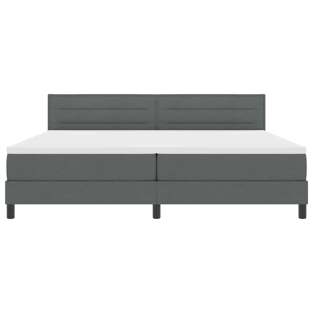 Postel S Boxspringem S Čelo Tmavě Šedá 200 X 200 Cm Textil