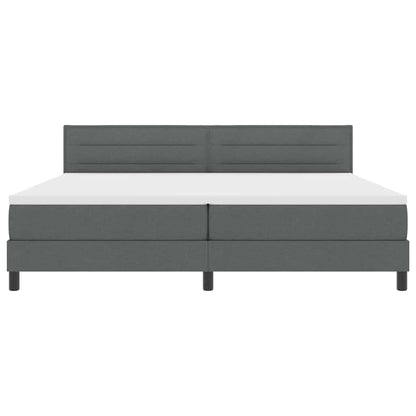 Postel S Boxspringem S Čelo Tmavě Šedá 200 X 200 Cm Textil