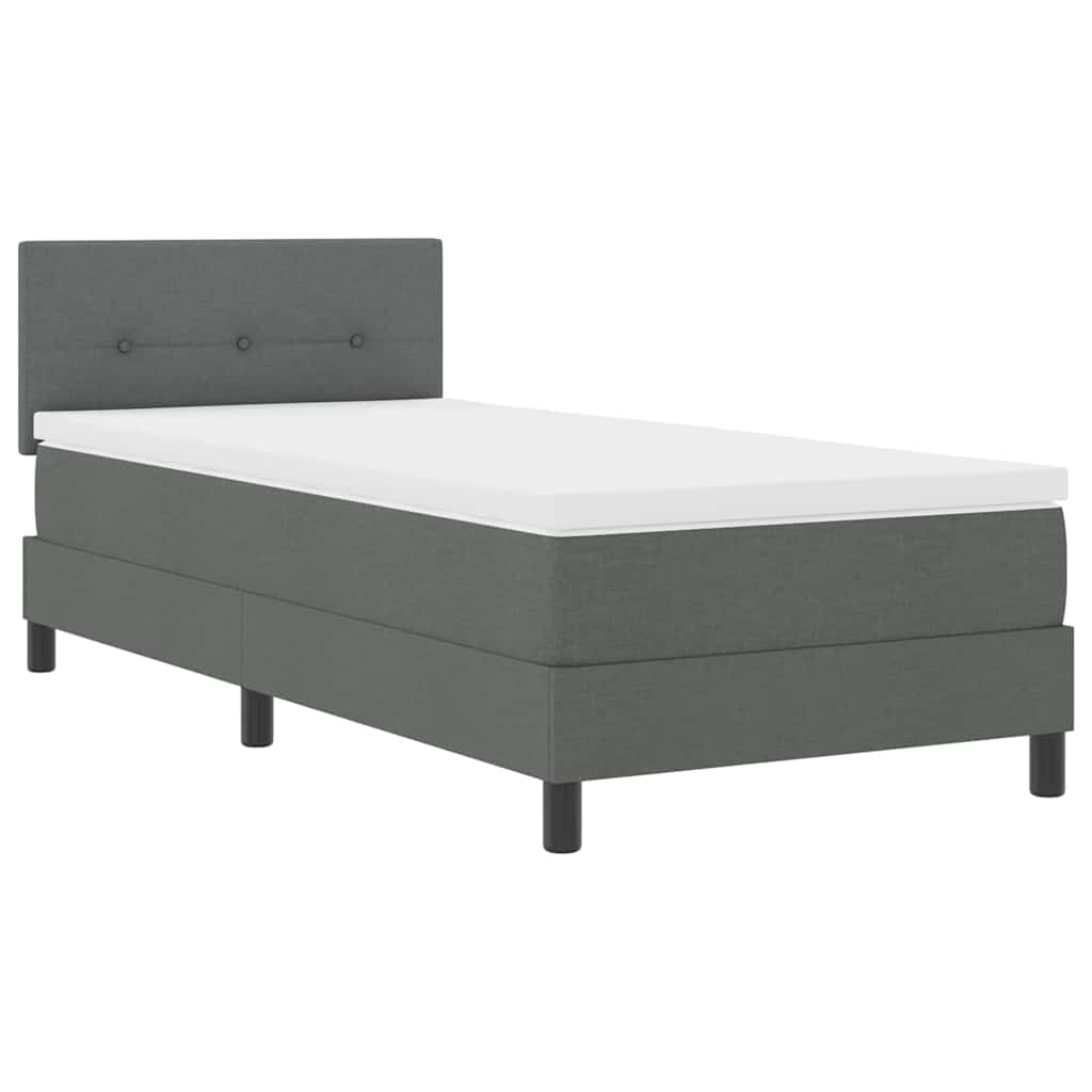 Postel S Boxspringem S Čelo Tmavě Šedá 80 X 200 Cm Textil