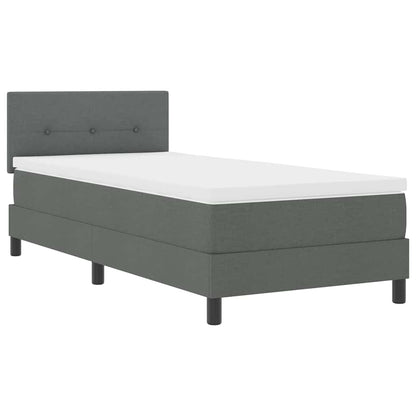 Postel S Boxspringem S Čelo Tmavě Šedá 80 X 200 Cm Textil