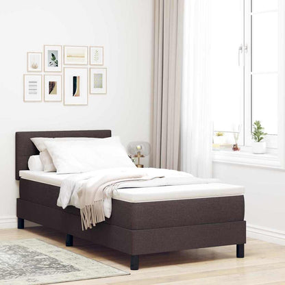 Postel S Boxspringem S Čelo Tmavě Hnědá 80 X 200 Cm Textil
