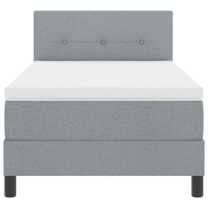 Postel S Boxspringem S Čelo Světle Šedá 90 X 190 Cm Textil