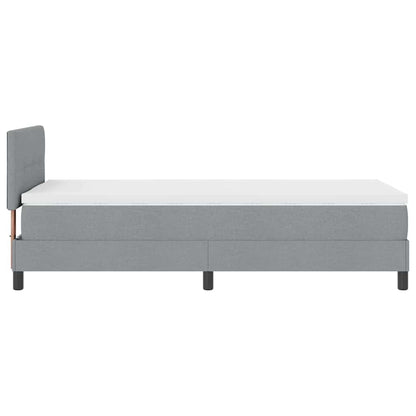 Postel S Boxspringem S Čelo Světle Šedá 90 X 190 Cm Textil