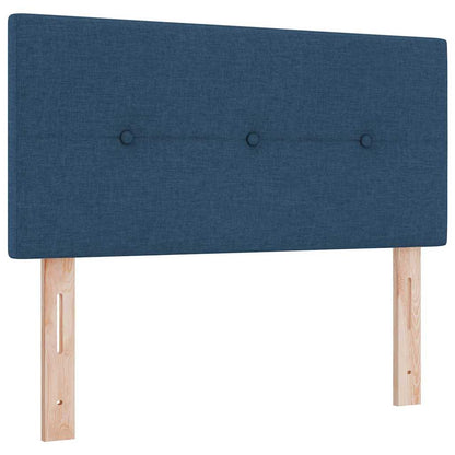 Postel S Boxspringem S Čelo Modrá 100 X 200 Cm Textil