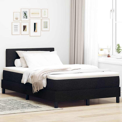 Postel S Boxspringem S Čelo Černý 120 X 200 Cm Textil