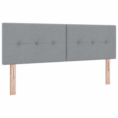 Postel S Boxspringem S Čelo Světle Šedá 140 X 190 Cm Textil