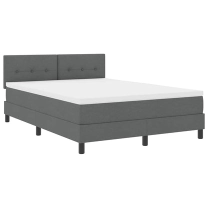 Postel S Boxspringem S Čelo Tmavě Šedá 140 X 190 Cm Textil